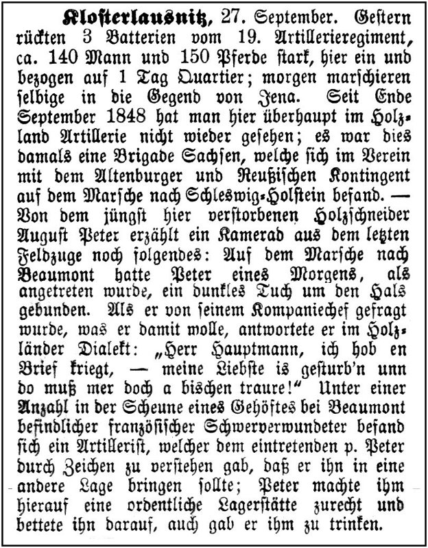 1892-09-27 Kl Einquartierung